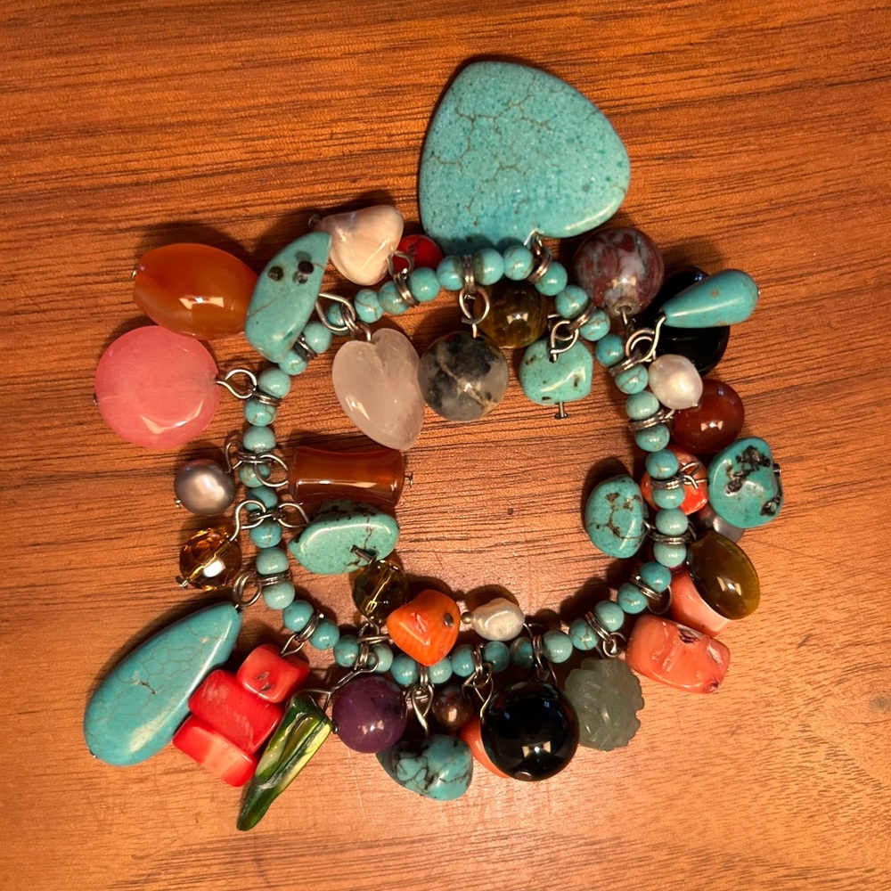 Elastic bracelet, all natural stones. From my grandmother’s vintage collection